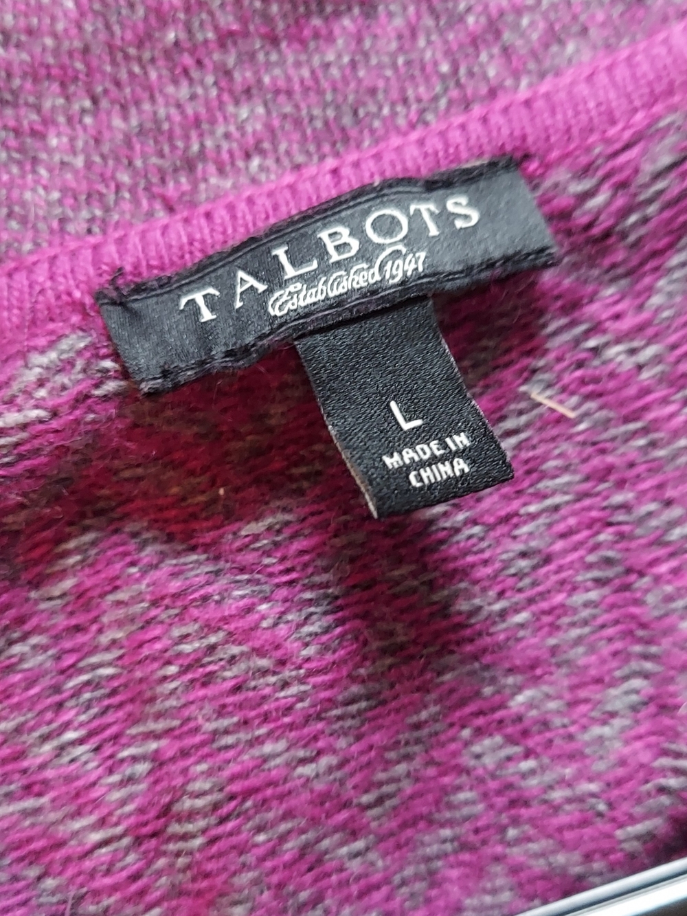 Talbots Burgundy Knit Single-Button Cardigan - Picture 6 of 6